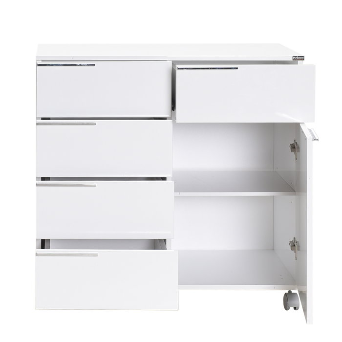 Hanah Home Armario Multiusos Blanco con 5 Cajones Hanah Home Armario Multiusos Blanco con 5 Cajones